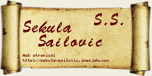 Sekula Sailović vizit kartica
